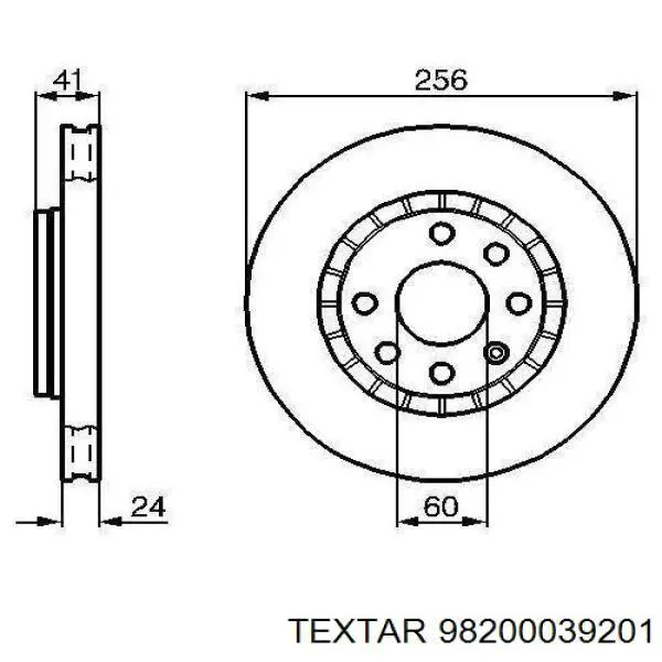 98200039201 Textar Гальмо дискове переднє
