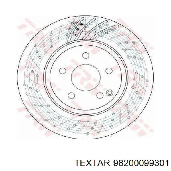 98200099301 Textar диск гальмівний передній