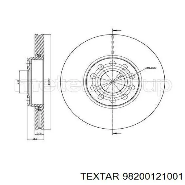 Диск переднього гальма Textar 98200121001 ціна, від 33.97 USD