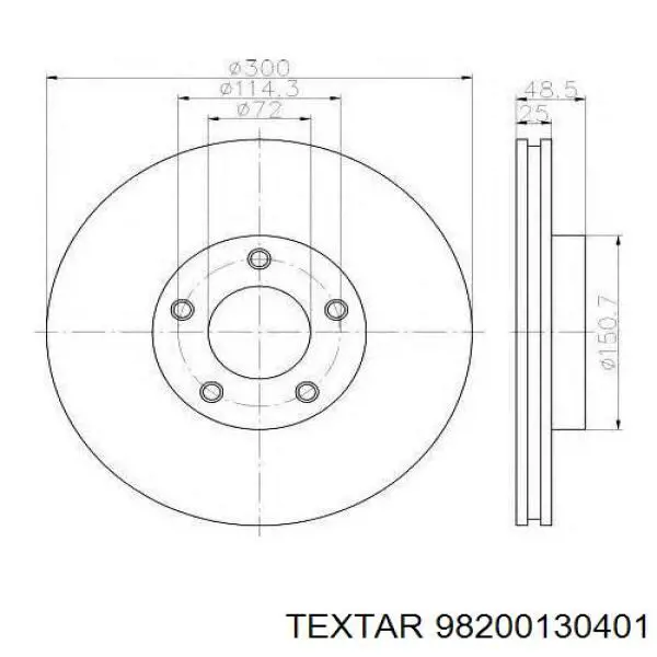 Купити 98200130401 Textar Ротор гальмівний