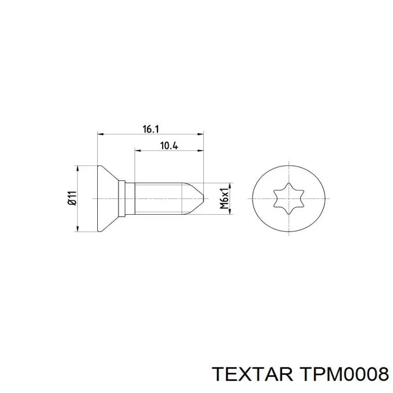 Болт / гайка кріплення TPM0008 TEXTAR