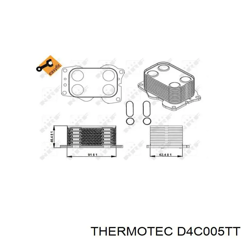 D4C005TT Thermotec радіатор масляний (холодильник, під фільтром)