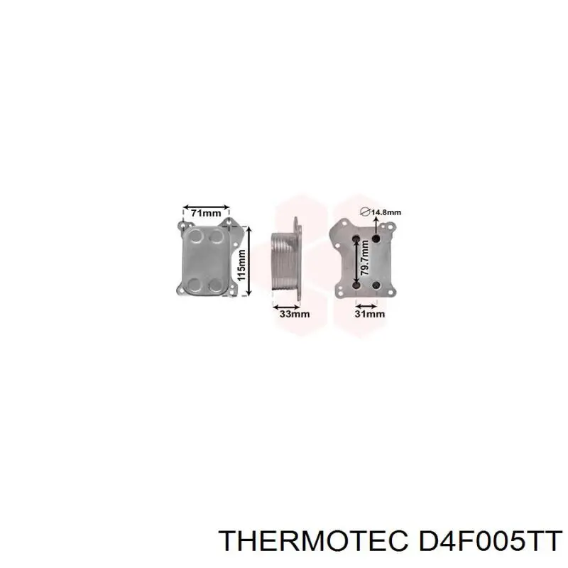 D4F005TT Thermotec радіатор масляний (холодильник, під фільтром)
