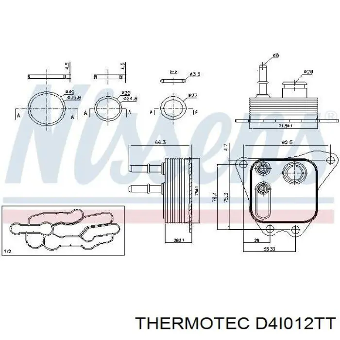 Корпус масляного фільтра Thermotec D4I012TT ціна, від 173.53 USD