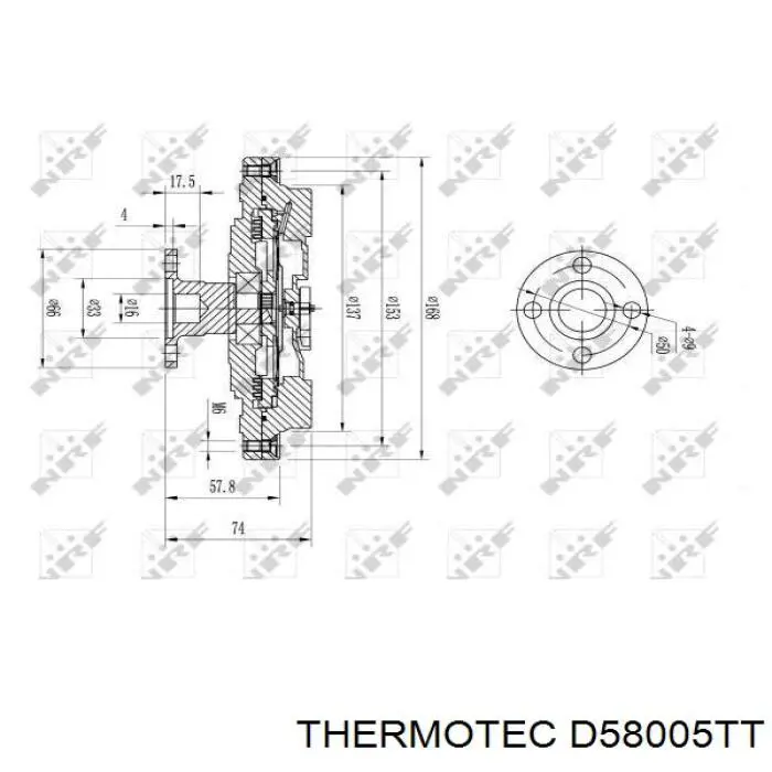 Купити D58005TT Thermotec Муфта вязкостная системи охолодження