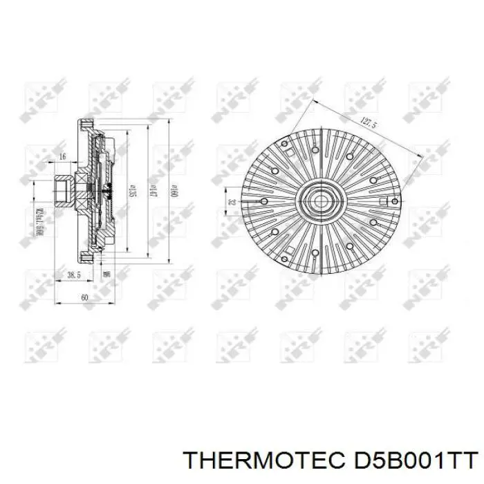 Вискомуфта вентилятора D5B001TT Thermotec