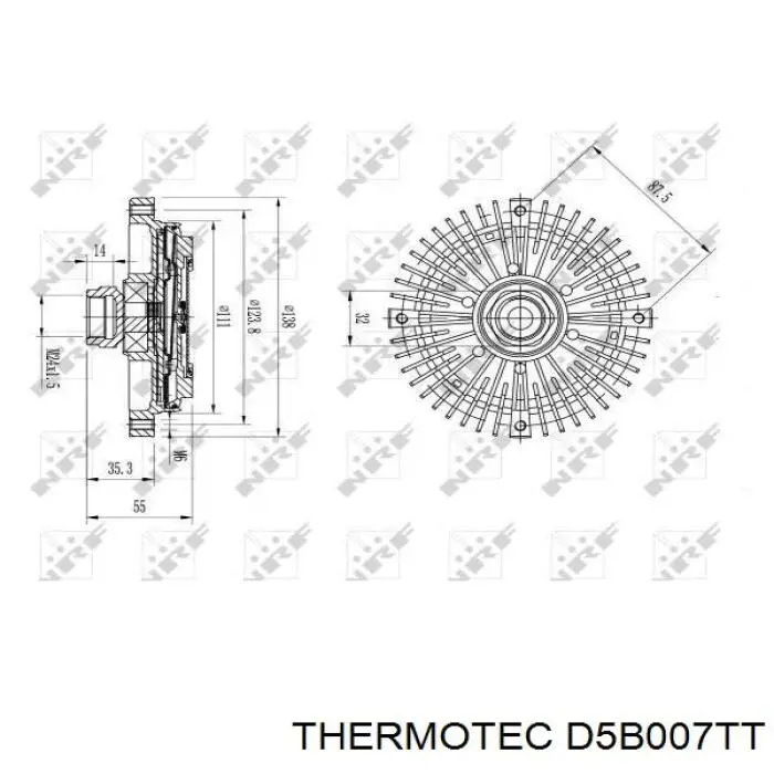 Муфта вентилятора охолодження Thermotec D5B007TT