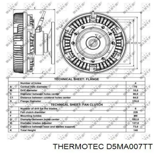 Вискомуфта вентилятора D5MA007TT Thermotec