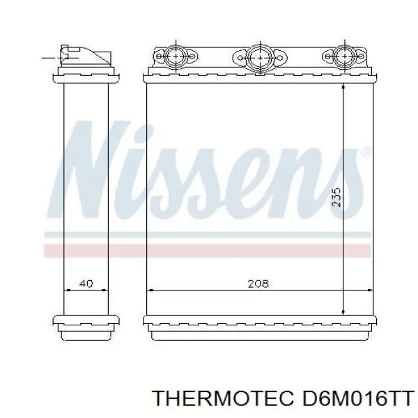 Радіатор пічки (обігрівача) D6M016TT Thermotec