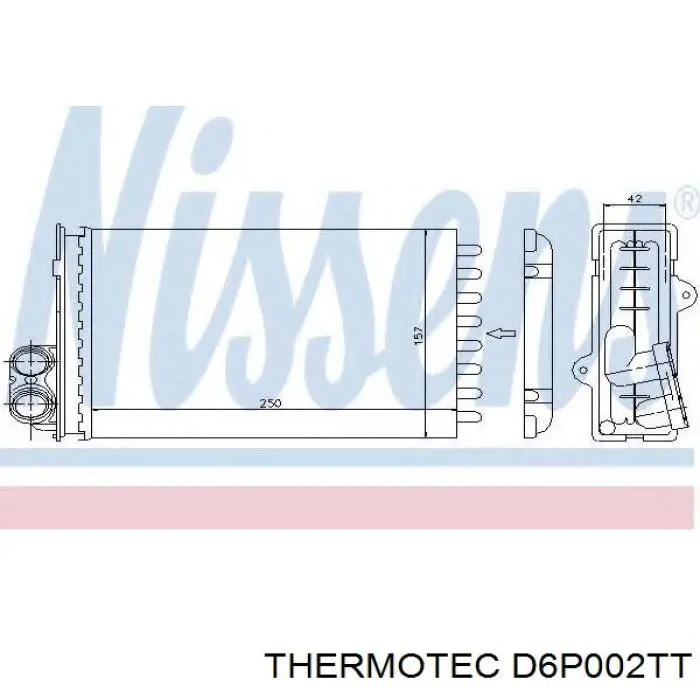 D6P002TT Thermotec Радіатор опалювача салону