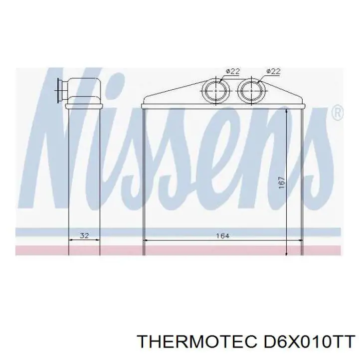 Радіатор пічки (обігрівача) D6X010TT Thermotec