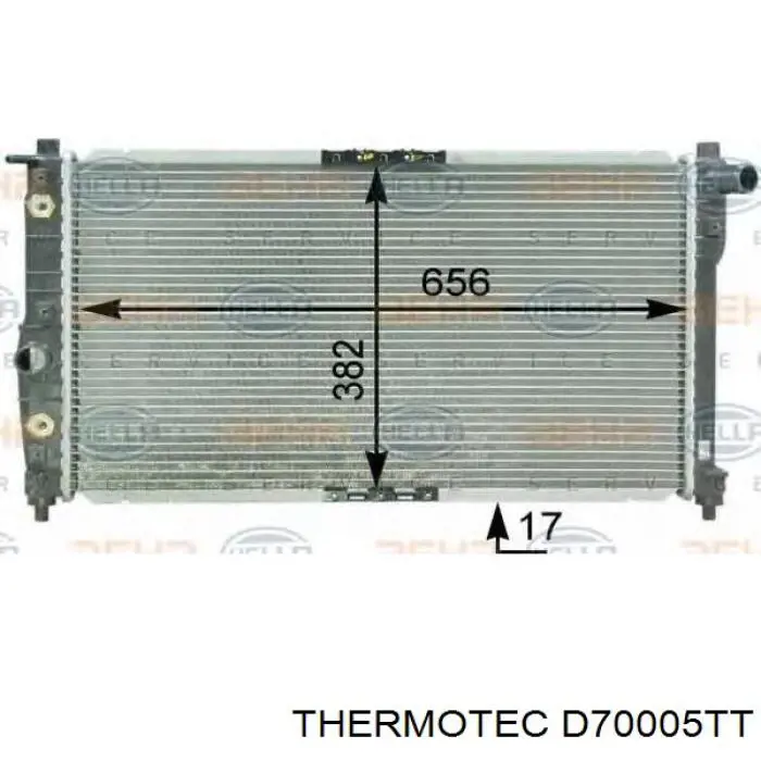 D70005TT Thermotec радіатор охолодження двигуна