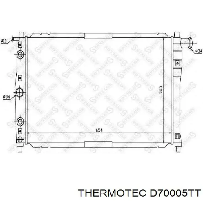 D70005TT Thermotec Радіатор охолодження двигуна