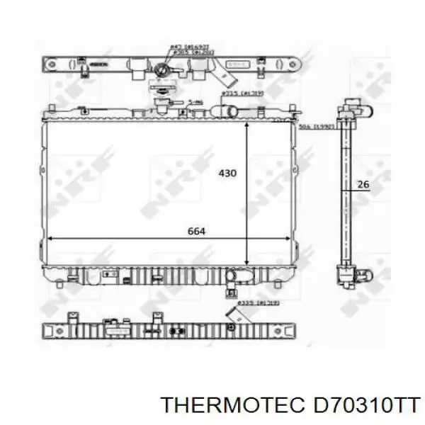 Купити D70310TT Thermotec Радіатор двигуна