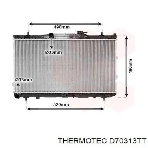 D70313TT Thermotec радіатор охолодження двигуна
