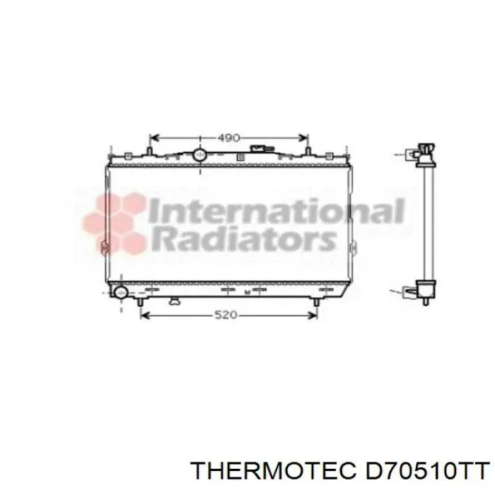 Радіатор охолодження двигуна D70510TT Thermotec