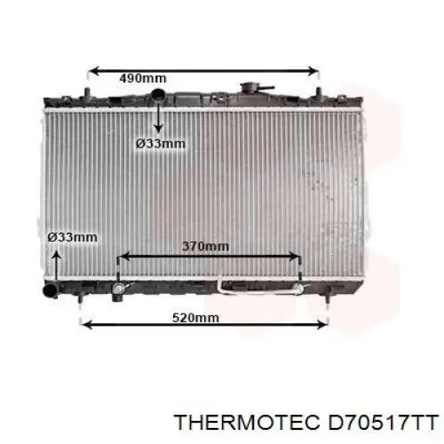 D70517TT Thermotec радіатор охолодження двигуна