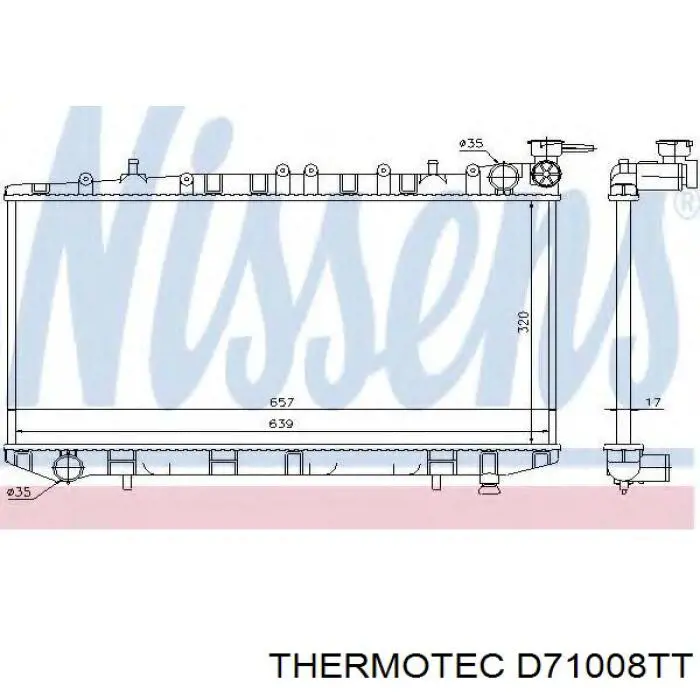 Купити D71008TT Thermotec Радіатор двигуна