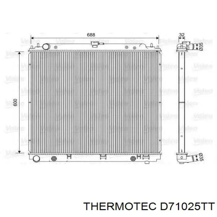 Купити D71025TT Thermotec Радіатор двигуна