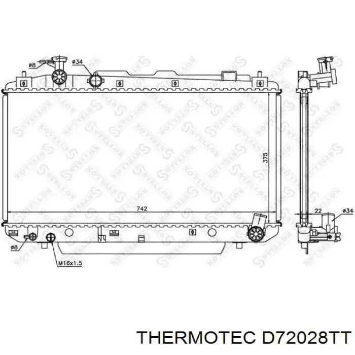 Радіатор охолодження Thermotec D72028TT