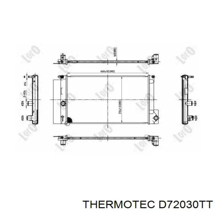 Радіатор основний Thermotec D72030TT ціна, від 71.53 USD