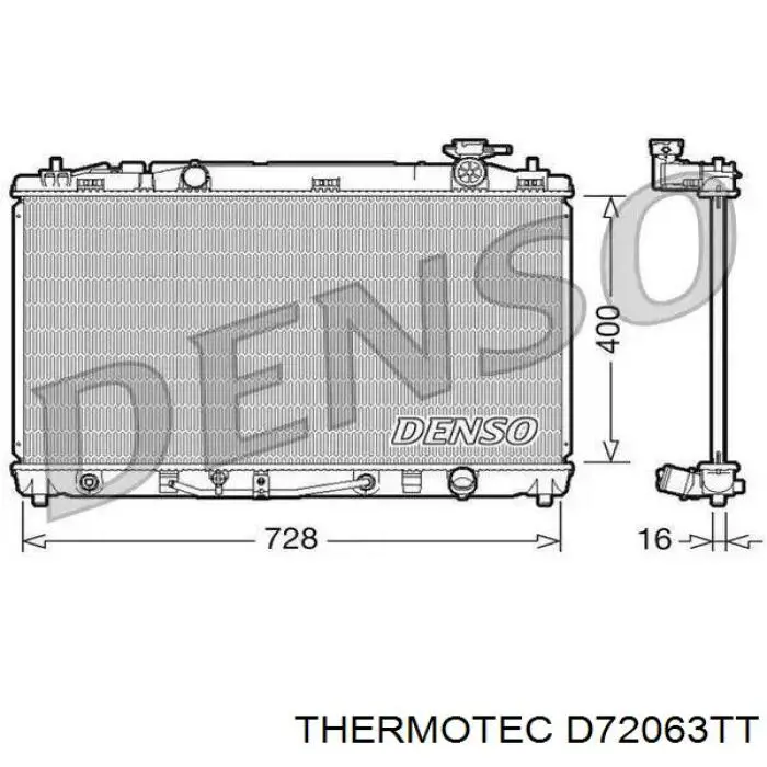 Радіатор охолодження двигуна D72063TT Thermotec