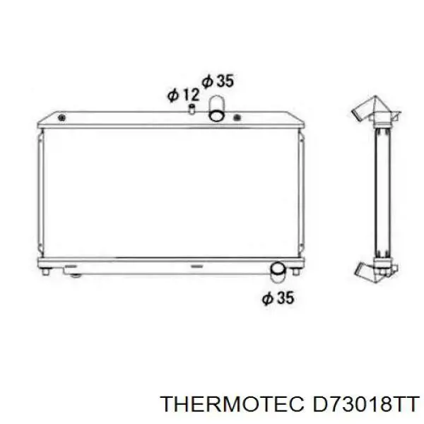 Купити D73018TT Thermotec Радіатор двигуна