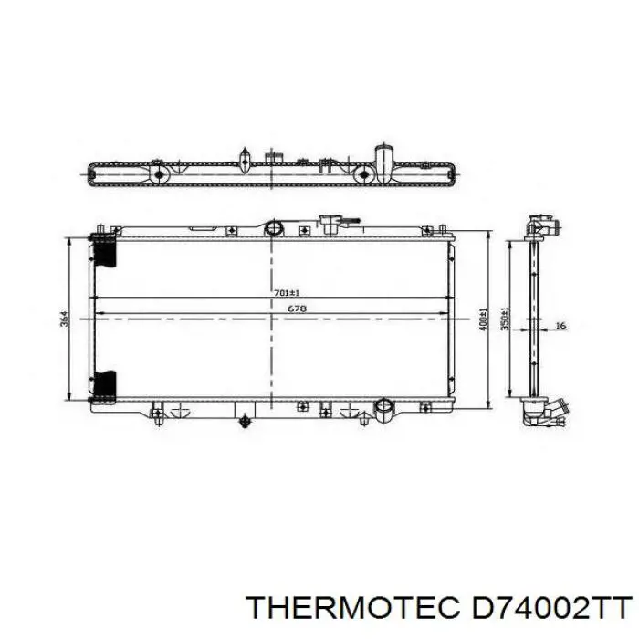 Радіатор основний Thermotec D74002TT ціна, від 73.81 USD