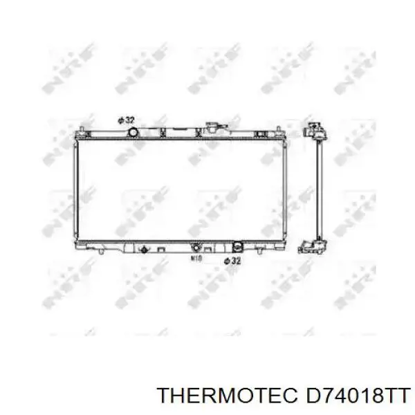 Купити D74018TT Thermotec Радіатор двигуна