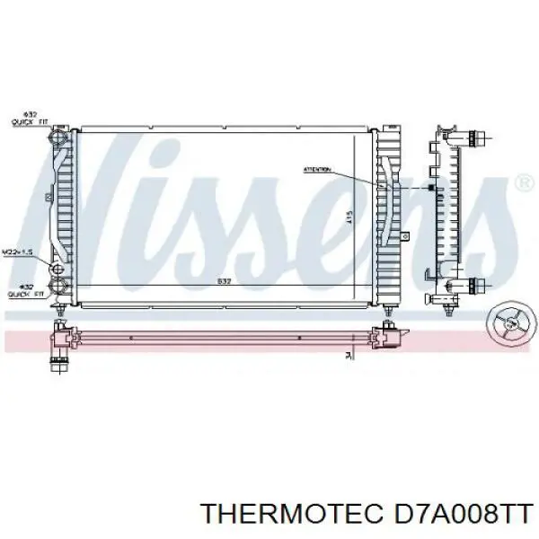 D7A008TT Thermotec Радіатор охолодження двигуна