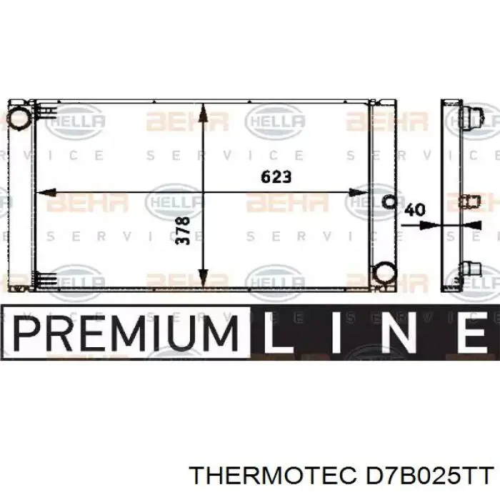 Радіатор охолодження двигуна D7B025TT Thermotec