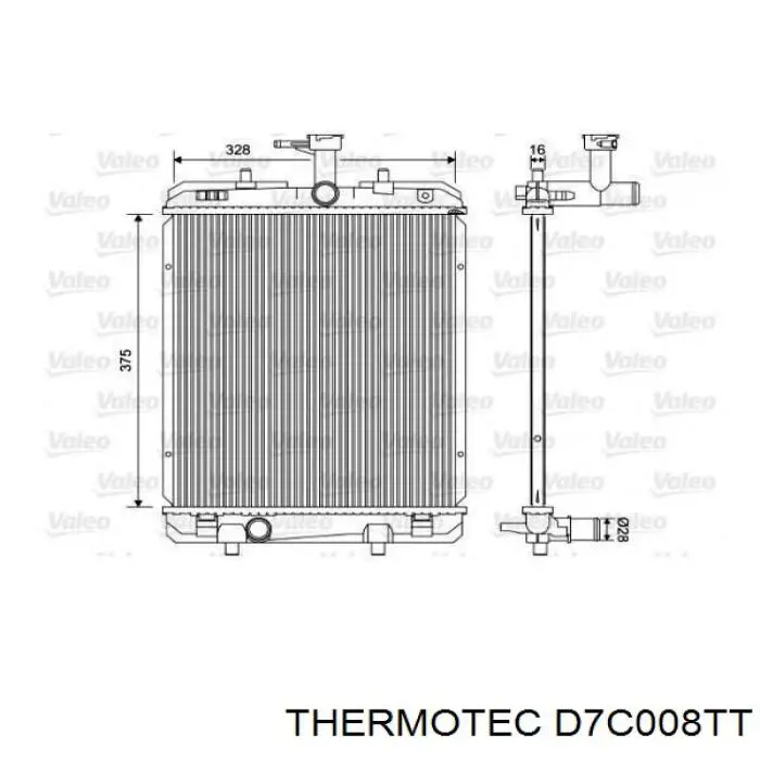 Купити D7C008TT Thermotec Радіатор двигуна