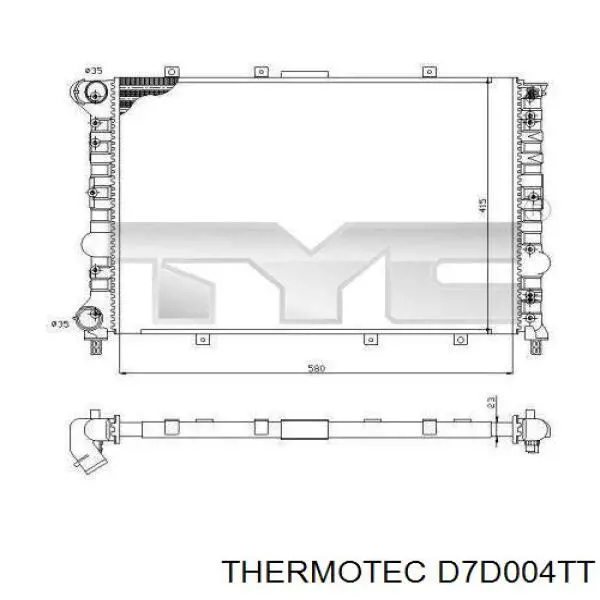 D7D004TT Thermotec радіатор охолодження двигуна