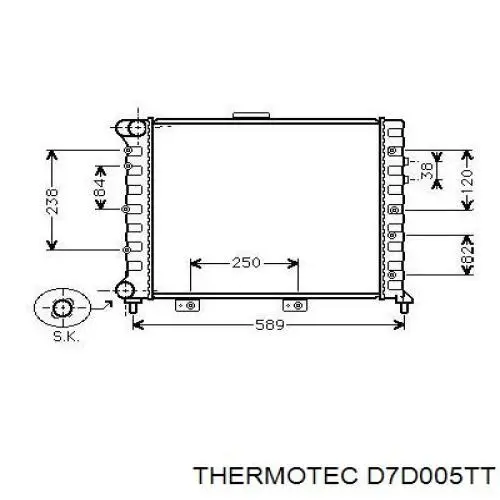 D7D005TT Thermotec радіатор охолодження двигуна