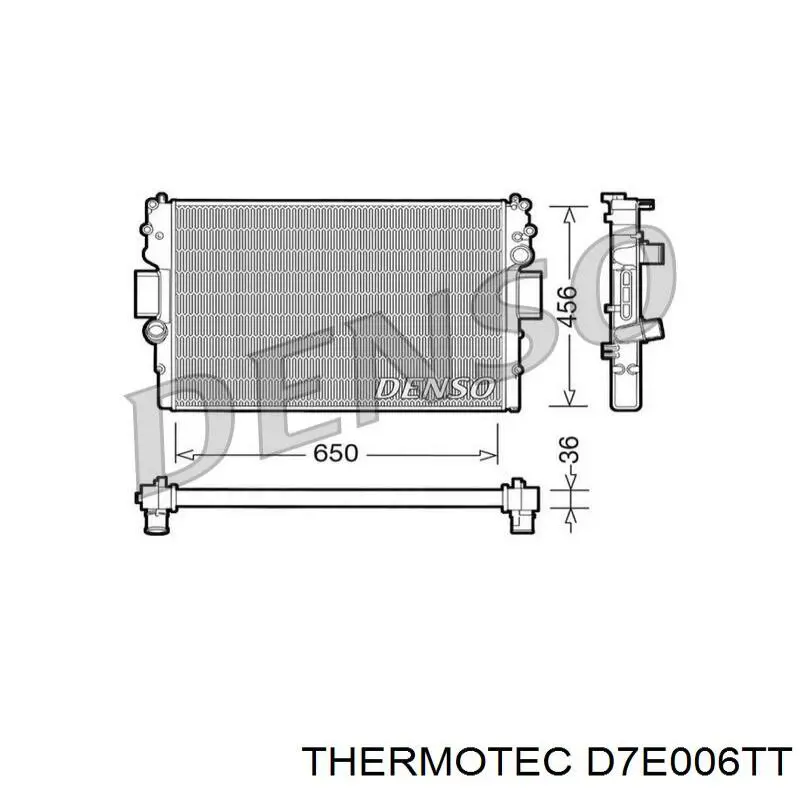 D7E006TT Thermotec Радіатор охолодження двигуна