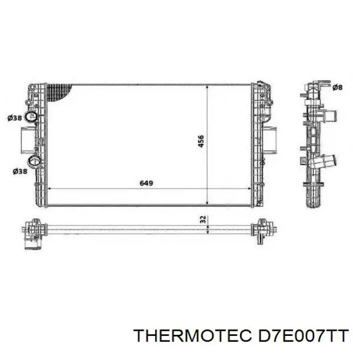 D7E007TT Thermotec радіатор охолодження двигуна