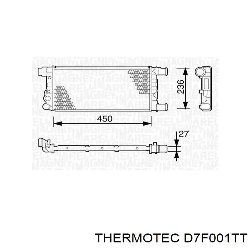 D7F001TT Thermotec радіатор охолодження двигуна