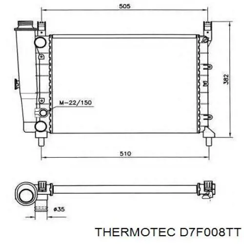 Радіатор основний Thermotec D7F008TT ціна, від 44.83 USD