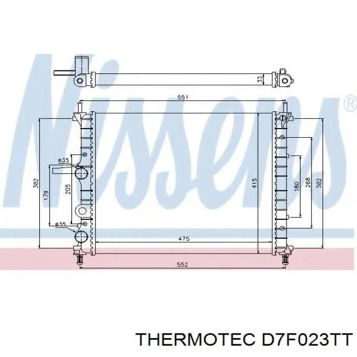Радіатор основний Thermotec D7F023TT ціна, від 43.64 USD
