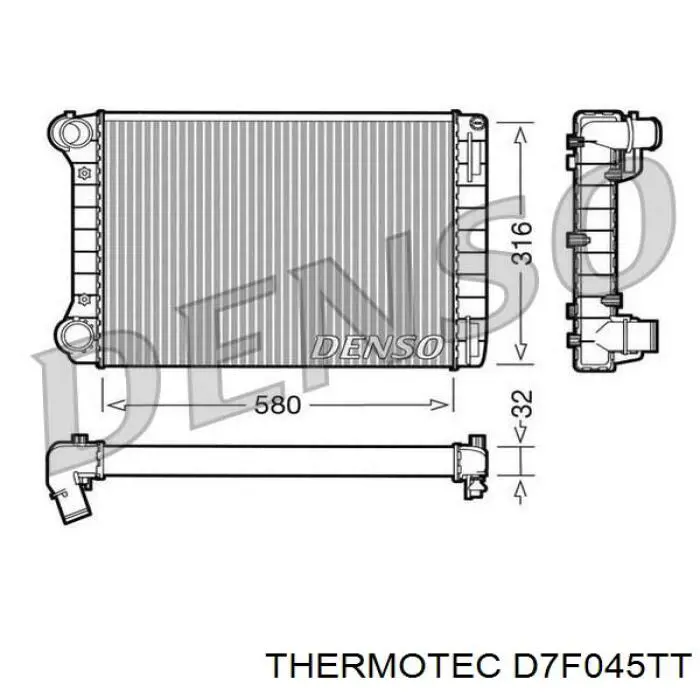 D7F045TT Thermotec Радіатор охолодження двигуна