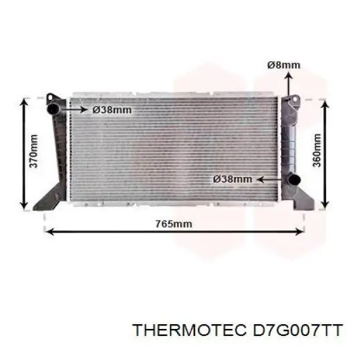 Радіатор основний Thermotec D7G007TT ціна, від 85.30 USD