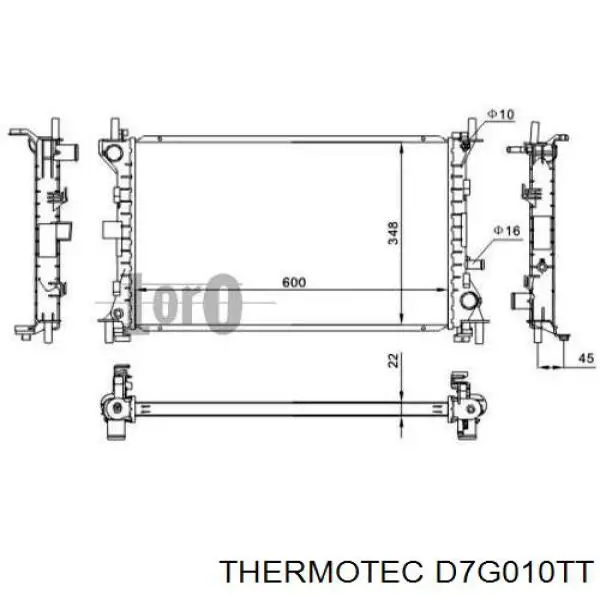 Радіатор основний Thermotec D7G010TT ціна, від 54.84 USD