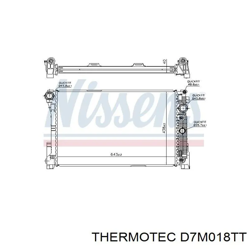 Радіатор охолодження двигуна D7M018TT Thermotec