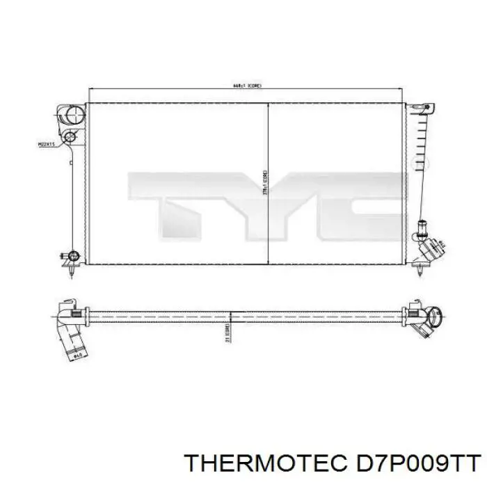 D7P009TT Thermotec Радіатор охолодження двигуна