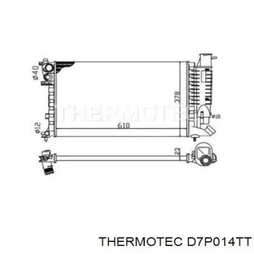 Радіатор основний Thermotec D7P014TT ціна, від 44.31 USD