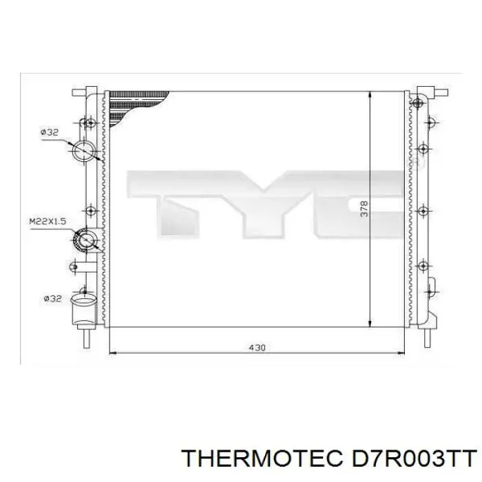 D7R003TT Thermotec Радіатор охолодження двигуна