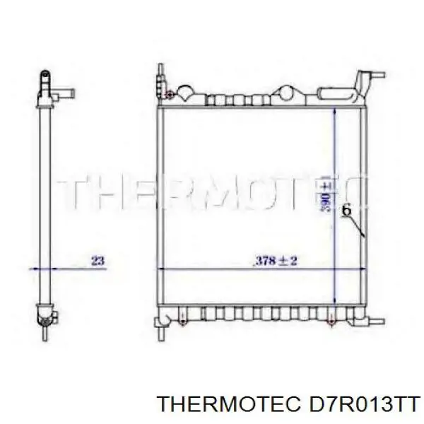 D7R013TT Thermotec радіатор охолодження двигуна