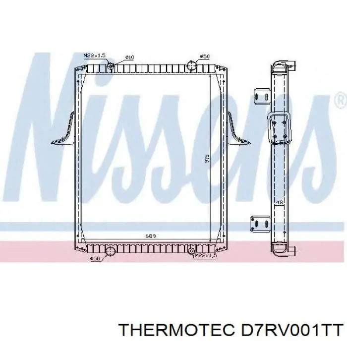 Радіатор охолодження Thermotec D7RV001TT