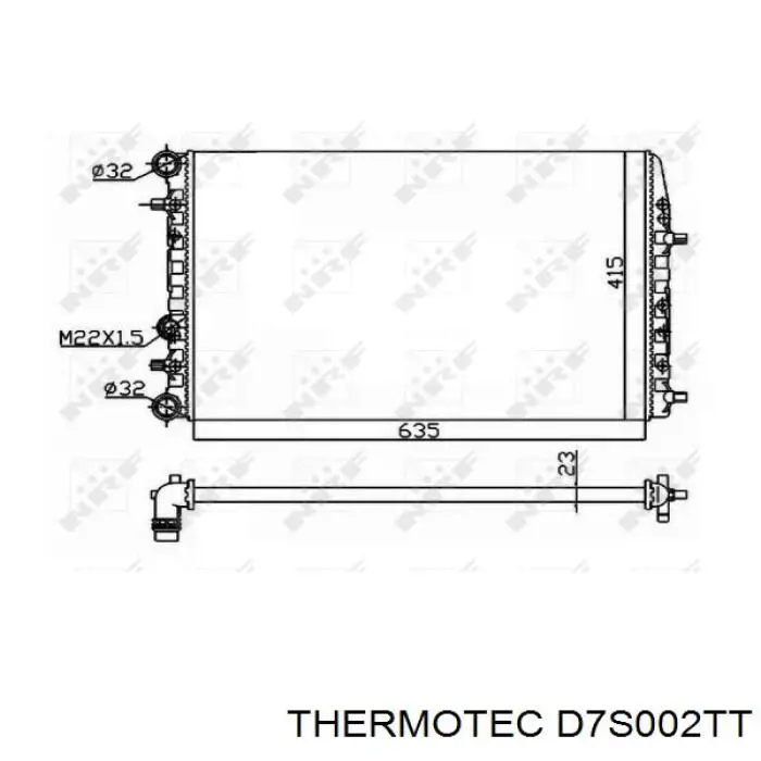 Радіатор охолодження Thermotec D7S002TT