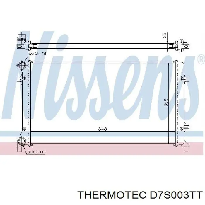 Радіатор основний Thermotec D7S003TT ціна, від 51.97 USD